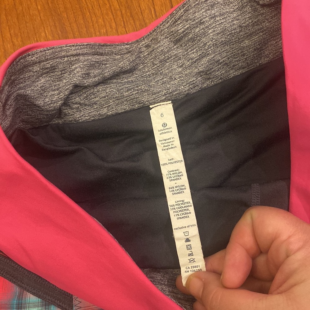 Lululemon Run Reflection Skirt Senorita Pink Plaid Size 6 - Picture 5 of 10